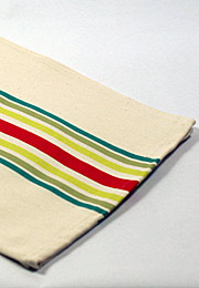 バスク織のトーション　緑黄赤ライン