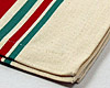 バスク織のランチョンマット　赤と緑のライン